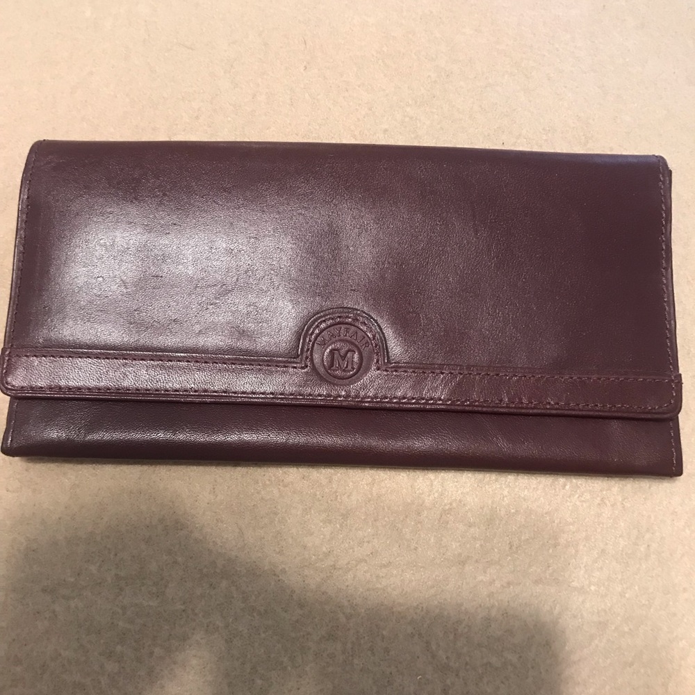 Mayfair wallet, soft craft leather , wine color